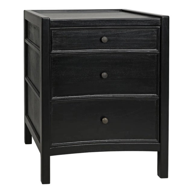NOIR Hampton Night Stand 24", Hand Rubbed Black For Sale