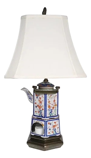 Japanese Porcelain Teapot and Warmer From the Toscany Collection Mounted as a Lamp