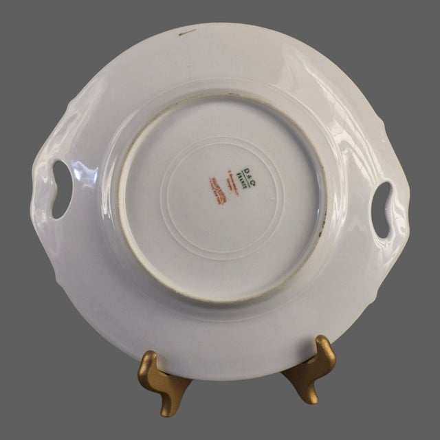 Gold Mid 20th Century Limoges L. Bernardaud Gilded Handles Floral Border D & C France Platter #2 For Sale - Image 8 of 11