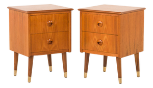 Mid-Century Danish Teak Nightstands, 1950s, Set of 2
