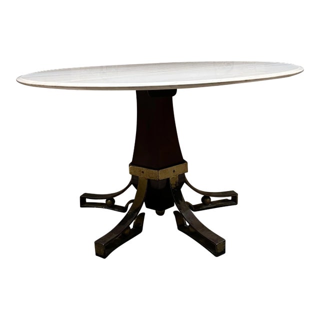 1950s Arturo Pani White Marble Sculptural Dining Table Mexico City For Sale