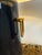 Pottery Barn Navy Ceramic + Brass Table Lamps, Pair For Sale - Image 11 of 12