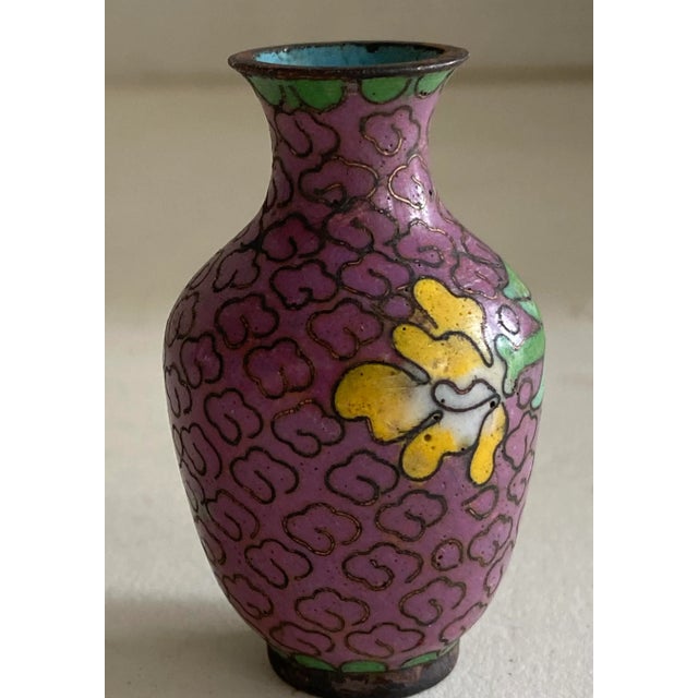 19th Century Antique Chinese Cloisonné Miniature Vase For Sale - Image 5 of 9