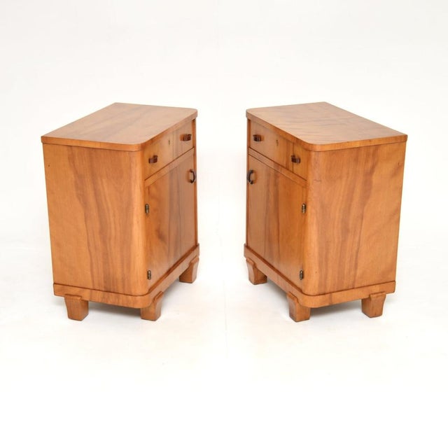 1930s Swedish Art Deco Walnut Nightstands, 1930, Set of 2 For Sale - Image 5 of 13