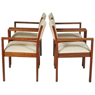 Gunlocke Walnut Office Armchairs - Set of Four For Sale