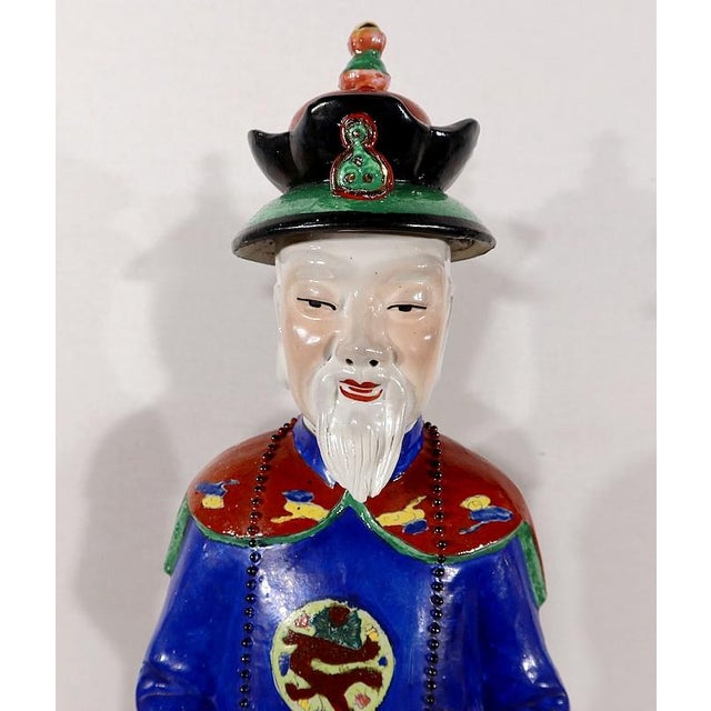 Mandarin Dignitary Statues in Earthenware, China, 1980s, Set of 3 For Sale - Image 11 of 18