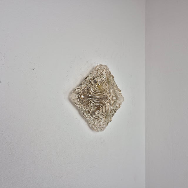 Ceiling / Wall Lamp with Glass Shade, Denmark, 1960s Dimensions: Height – 9 cm Width – 23 cm × 23 cm Condition: very good....