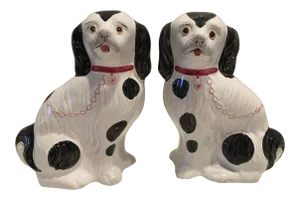 Vintage Hand Painted Dogs - a Pair