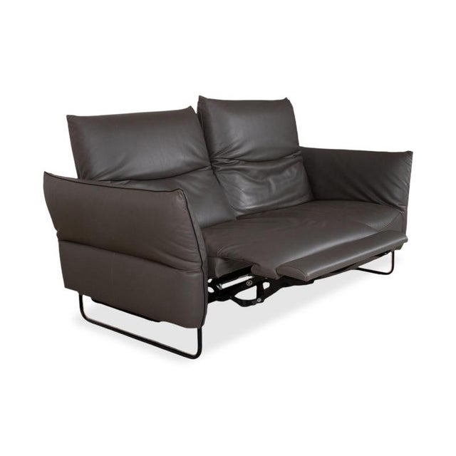 Leather Two-Seater Anthracite Grey Sofa with Electric Function from Comfort Republic For Sale - Image 5 of 16