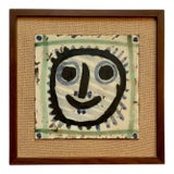 1956 Pablo Picasso Ceramic Madoura Tile Mask Ramie 311 - For Sale