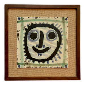 1956 Pablo Picasso Ceramic Madoura Tile Mask Ramie 311 -