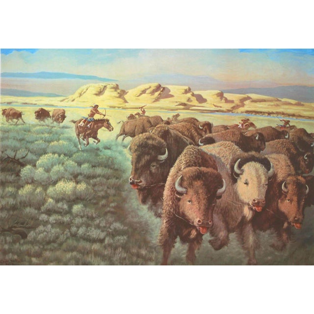 Cecil Smith Lithograph - Cheyenne Buffalo Runners For Sale
