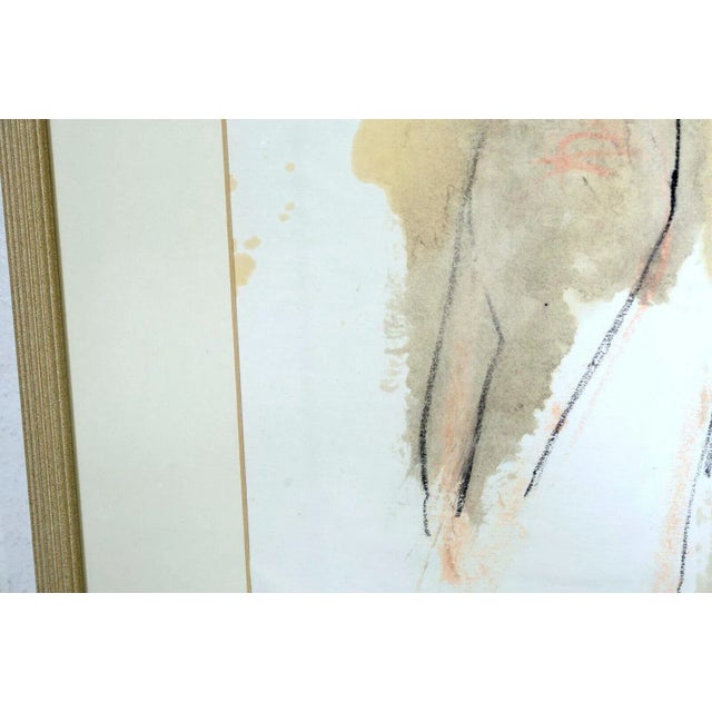 1970s Richard Kozlow Figurative Portrait II Signed Modern Mixed Media Drawing on Paper For Sale - Image 5 of 8