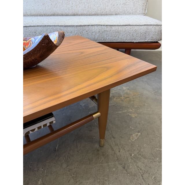 Vintage Refurbished Walnut Coffee Table For Sale - Image 9 of 11