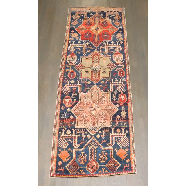 An antique akstafa caucasian runner from the 1st quarter of the 20th century
