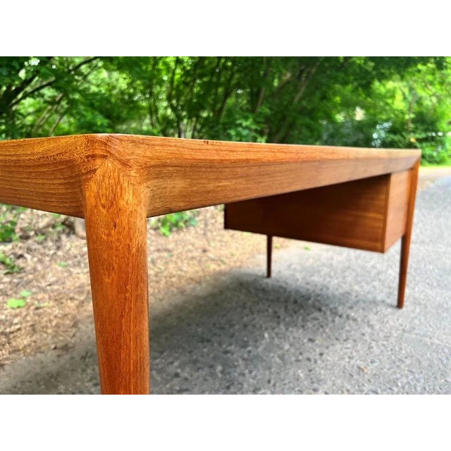 Teak Desk by E.R. Hansen / Haslev for Haslev Møbelsnedkeri, 1950s For Sale - Image 4 of 12