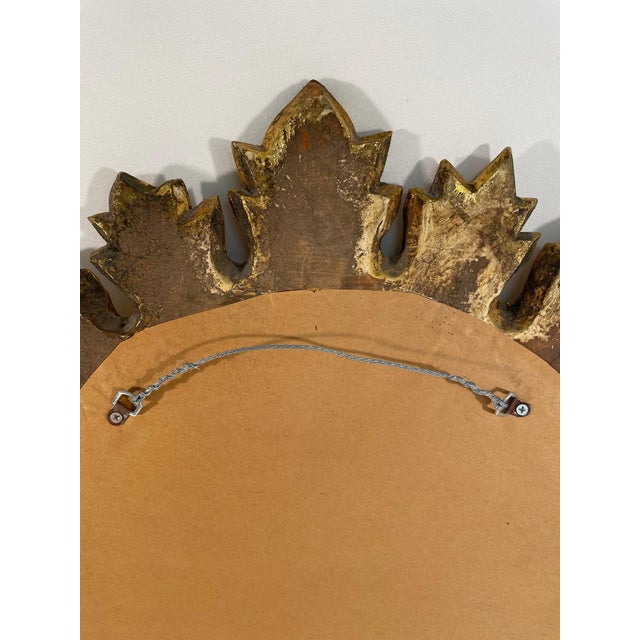 Vintage French Style Giltwood Sunburst Wall Mirror For Sale - Image 10 of 15
