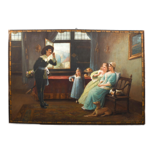 Large Partially Framed Signed v. Campini Painting