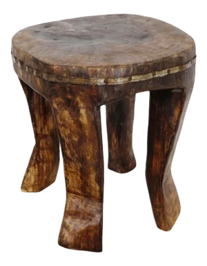Antique Naga Indian Rustic Wood Stool