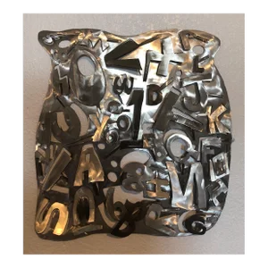 Brad Howe, Abstract 3D Wall Hanging Sculpture Brad Howe LA Artist Laser Cut Steel Pop Art, 1990