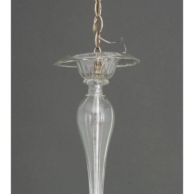 Glass Murano Clear Glass Ten Branch Chandelier For Sale - Image 7 of 13