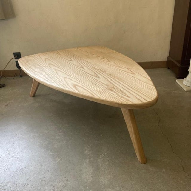 Triangular Coffee Table in Wood For Sale - Image 5 of 6
