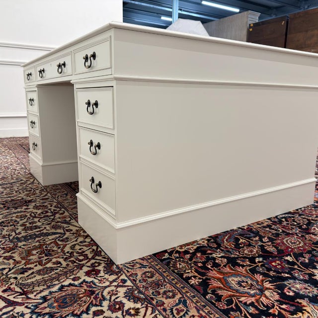 English Classic White Partner Desk For Sale - Image 9 of 18