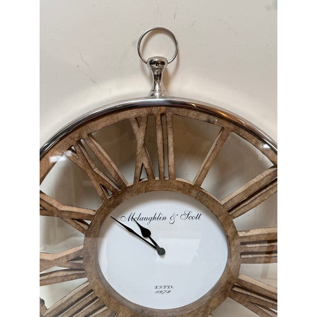 McLaughlin & Scott Vintage Inspired Wall Clock For Sale - Image 9 of 12