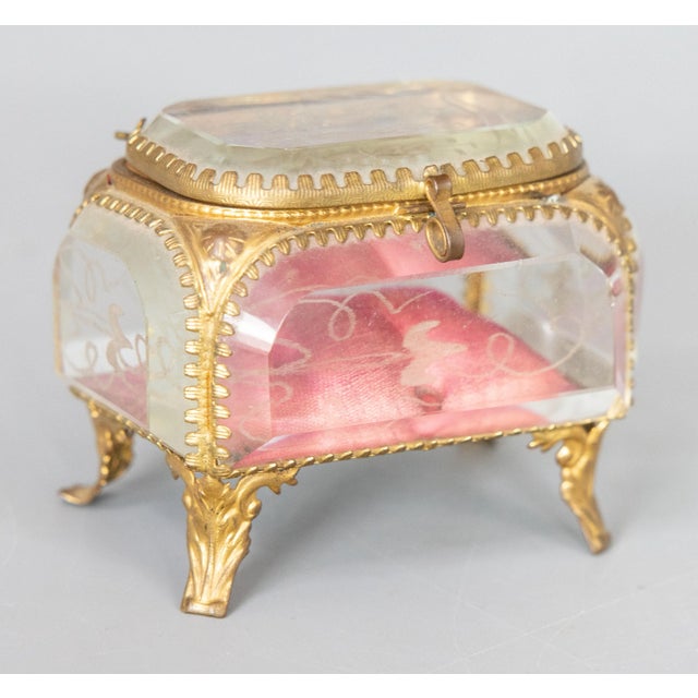 Antique 19th Century French Ormolu Beveled Glass Trinket Box For Sale - Image 10 of 10