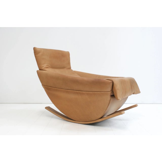 Natural Leather Rocking Chair from de Sede, Switzerland, 1970s For Sale - Image 3 of 13