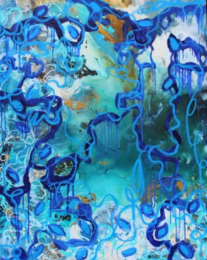 Peaceful Descent Original Abstract Painting by Lisa Finlayson