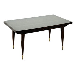 Art Deco Dining Table in Macassar Ebony with Extensions, France, 1940s For Sale