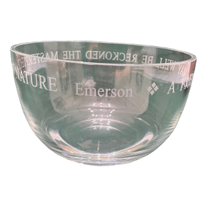 Ralph Waldo Emerson Glass ‘Friendship’ Bowl 8.5”