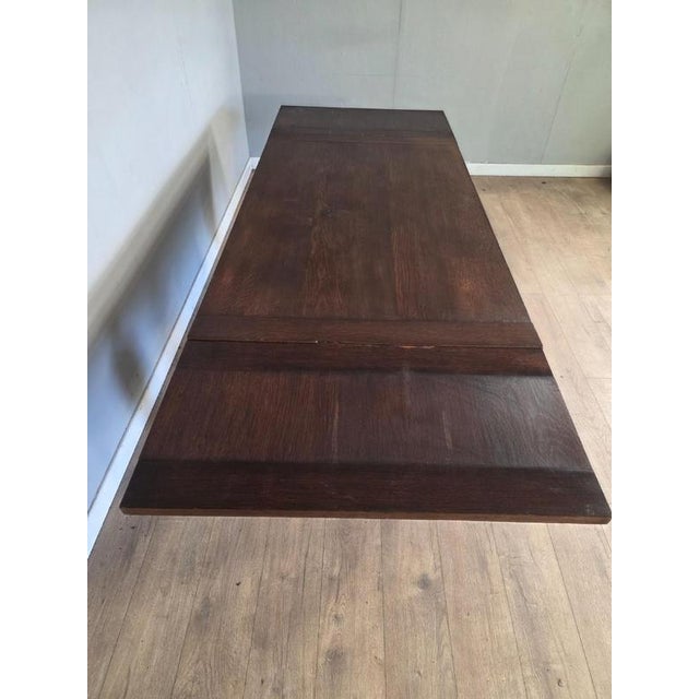 Large Antique Elizabethan Style Oak Extending Table For Sale - Image 6 of 9