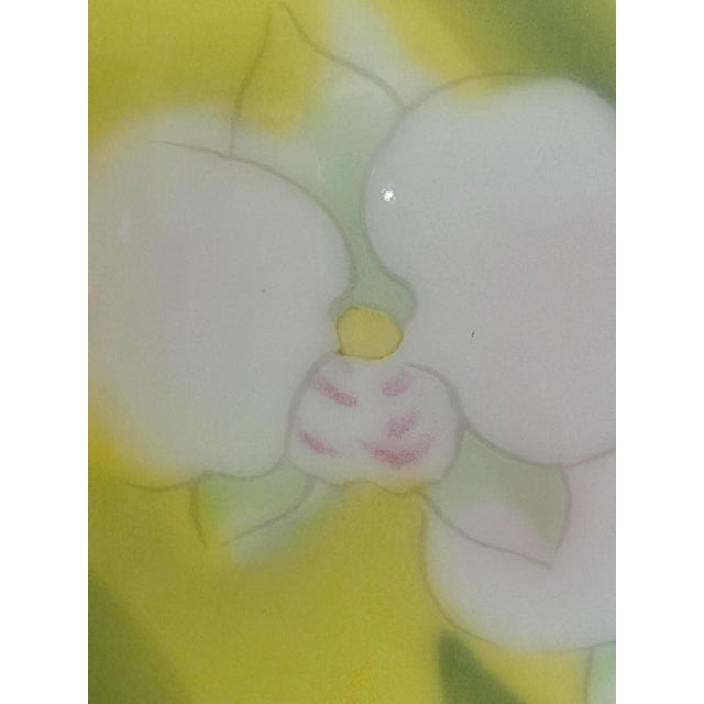 Fukugawa Seiji Arita Ware Yellow Vase With Phalaenopsis For Sale - Image 12 of 16