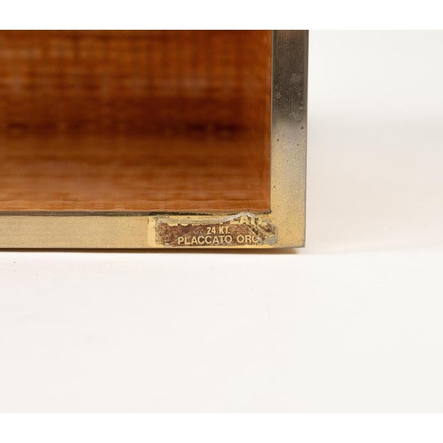 Basket in Acrylic Glass, Wicker and Gold-Plating in the style of Christian Dior, Italy, 1970s For Sale - Image 14 of 15