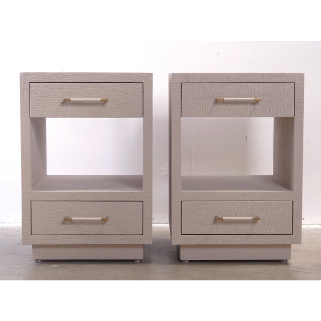 2010s Interlude Home Taylor Small Bedside Chests, Pair of (New Condition) For Sale - Image 5 of 8