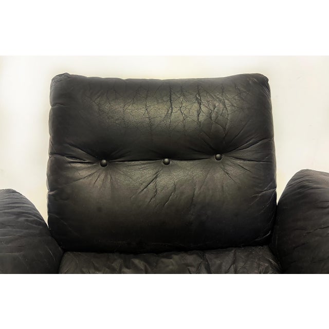 Black Space Age Lennart Bender Chrome and Leather Lounge Chair, "Apollo" For Sale - Image 8 of 8