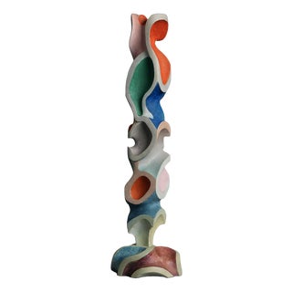 Ivan Stoyanov, Abstract Polychrome Wood Sculpture, 1981, Wood For Sale