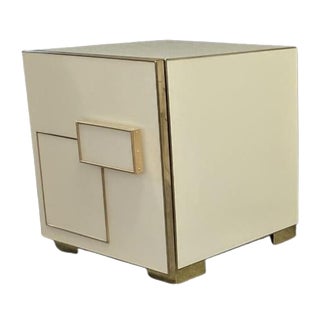 Italian Ivory Murano Glass and Brass Nightstand from Justfurnituress SRL For Sale