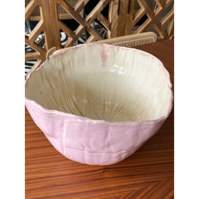 Late 20th Century Handcrafted Balloon Centerpiece Bowl in a Powdery Pink Glaze For Sale - Image 4 of 7
