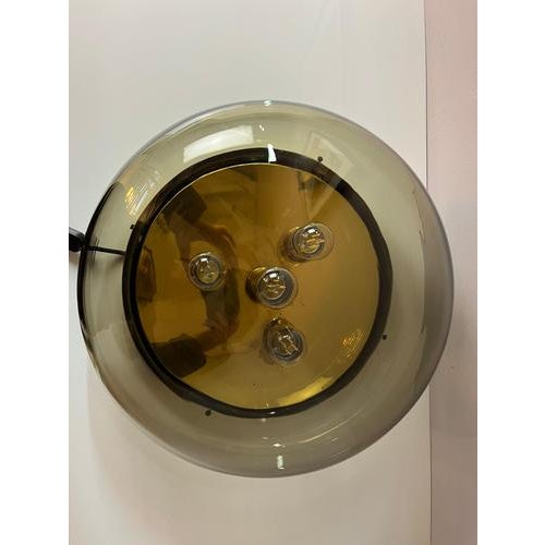 Wall or Ceiling Lamp in Brass and Smoked Glass from Kaiser Idell / Kaiser Leuchten For Sale - Image 10 of 11
