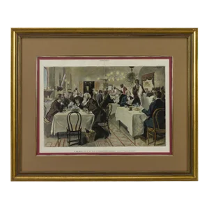 “The Restaurant of the House of Representatives” Wood Engraving by Harper's Weekly, 1893