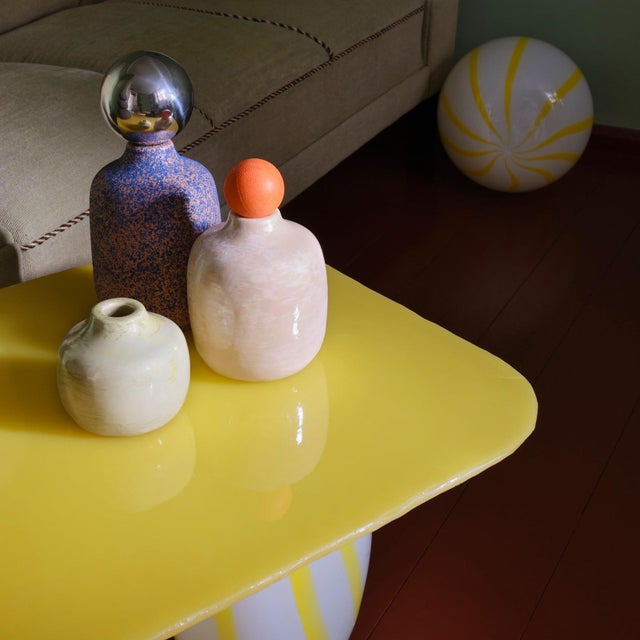 Medium-Height Candy Coffee Table with Plain Glass Top by Studio Berg For Sale - Image 9 of 15