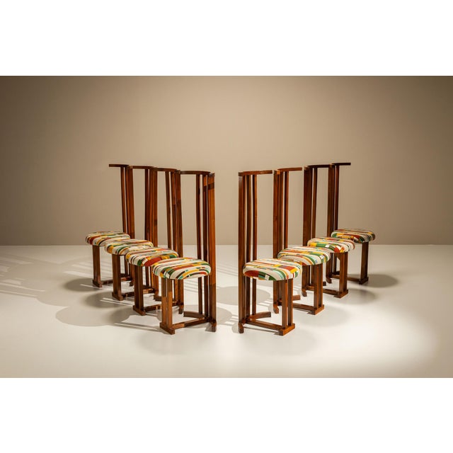 Mid-Century Modern Italian Dining Room Chairs in Walnut attributed to Filippo Monti, 1960s, Set of 8 For Sale - Image 3 of 18