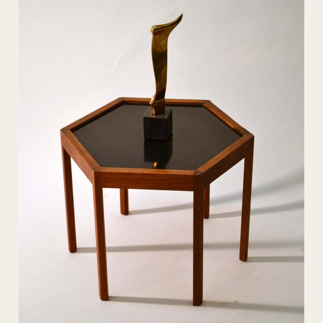 Abstract Bronze Sculpture with Black Plinth by Neil Willis, England, 1970s For Sale - Image 4 of 9