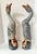 Beautiful and unique pair of large hand carved and painted geese sculptures. Carved from large single pieces of wood and...