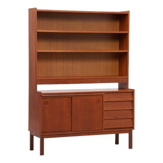 Mid-Century Danish Teak Bookcase with Drawers For Sale