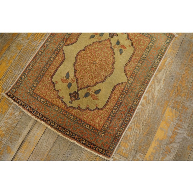 Late 19th Century Persian Tabriz Haji Jalili Rug ( 1'9" x 2'3" - 54 x 68 ) Antique Tabriz Floral Medallion Hand Knotted...