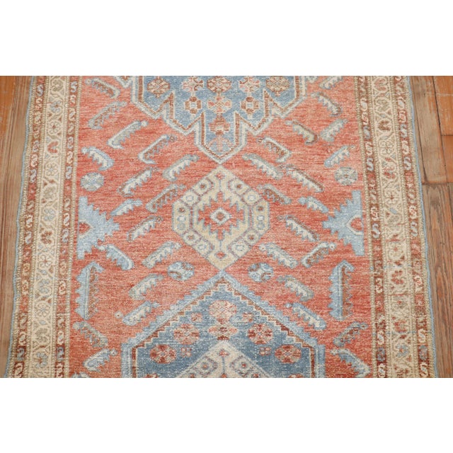 a high decorative one of a kind Persian Tribal Malayer runner from the early 20th century